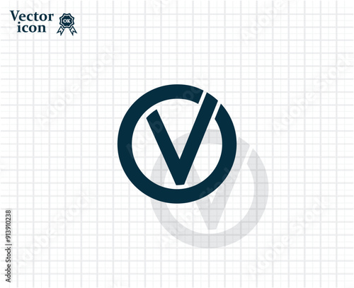 Dark colored vector icon with shadow on a light checkered background