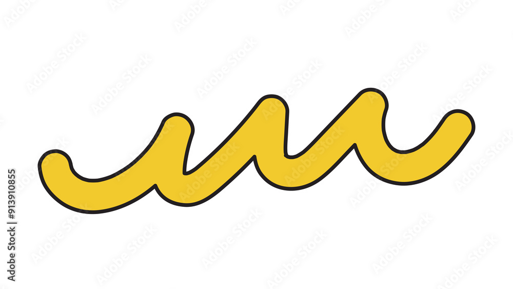 Yellow doodle line png, transparent background Yellow doodle line png, transparent background