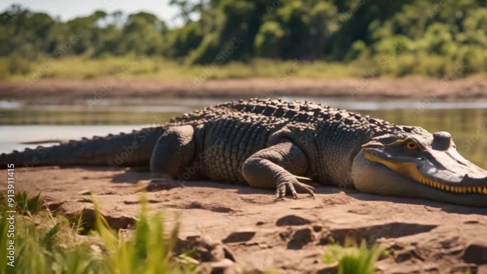 crocodile sunbathing crocodile sunbathing