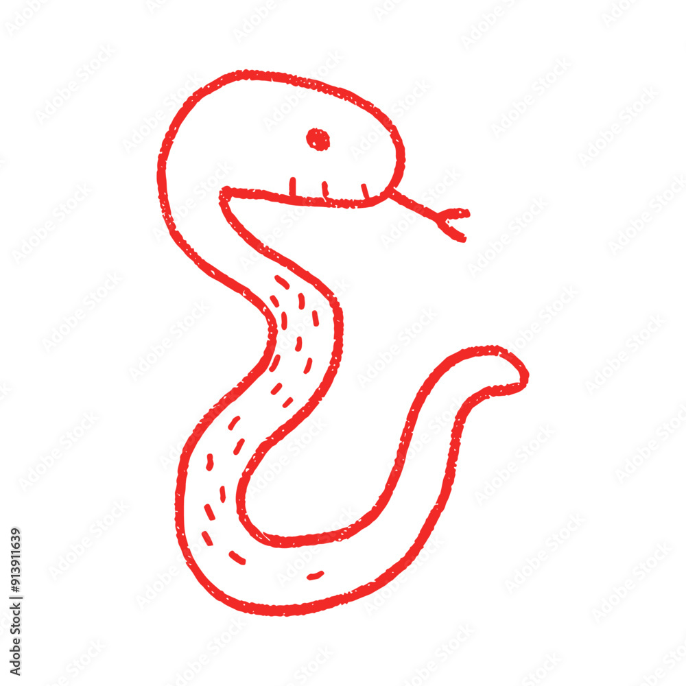 Doodle snake in minimalistic style Doodle snake in minimalistic style