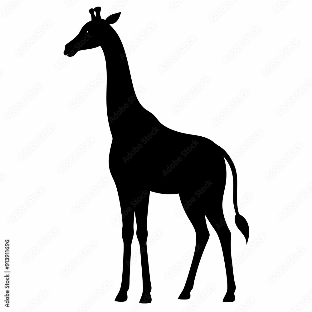 Girraf silhouette vector illustration style on a white background Girraf silhouette vector illustration style on a white background