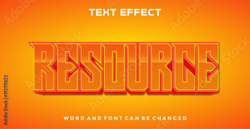 Resource editable text effect
