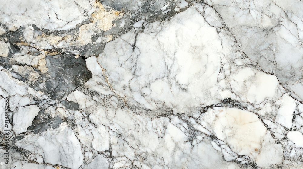 Fototapeta premium Close-up of White Marble with Gray and Gold Veins
