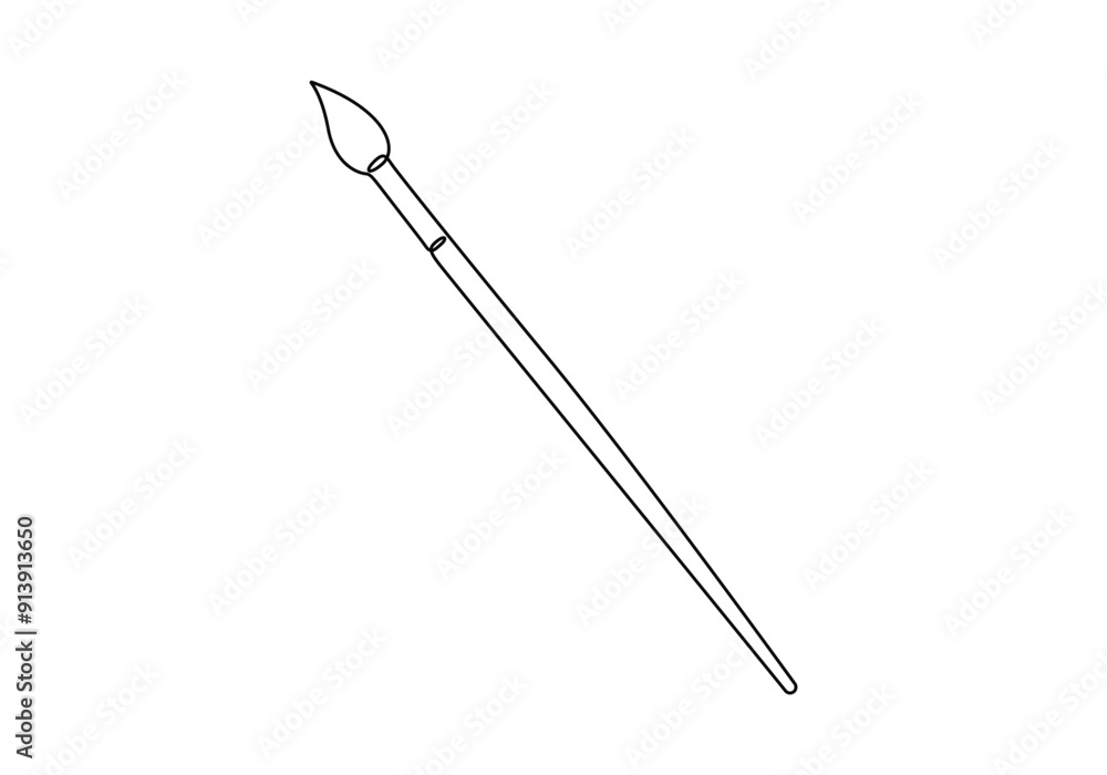 Canvas and paint brush continuous one line drawing vector illustration Canvas and paint brush continuous one line drawing vector illustration