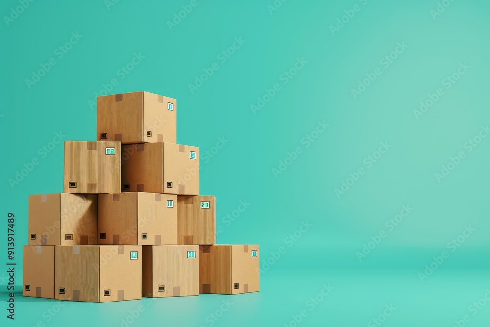 Obraz premium A stack of colorful boxes on a table