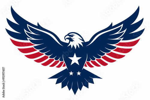 Eagle with the American flag vector illustration 
