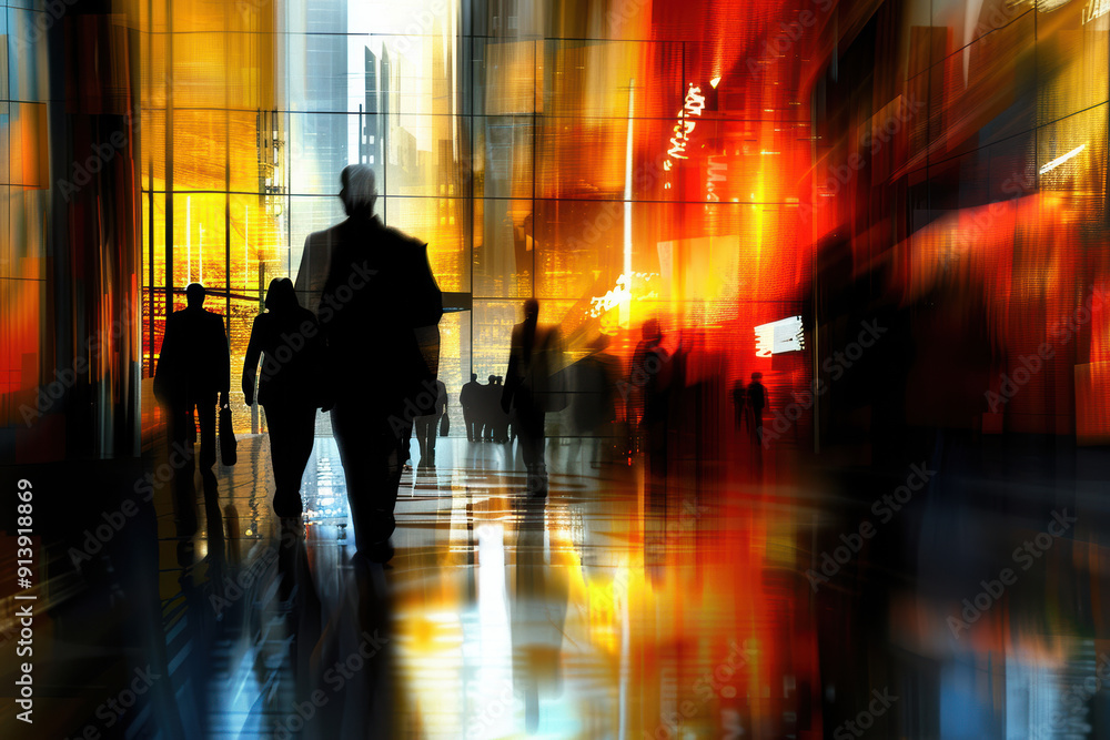 Blurry scene of business professionals Blurry scene of business professionals