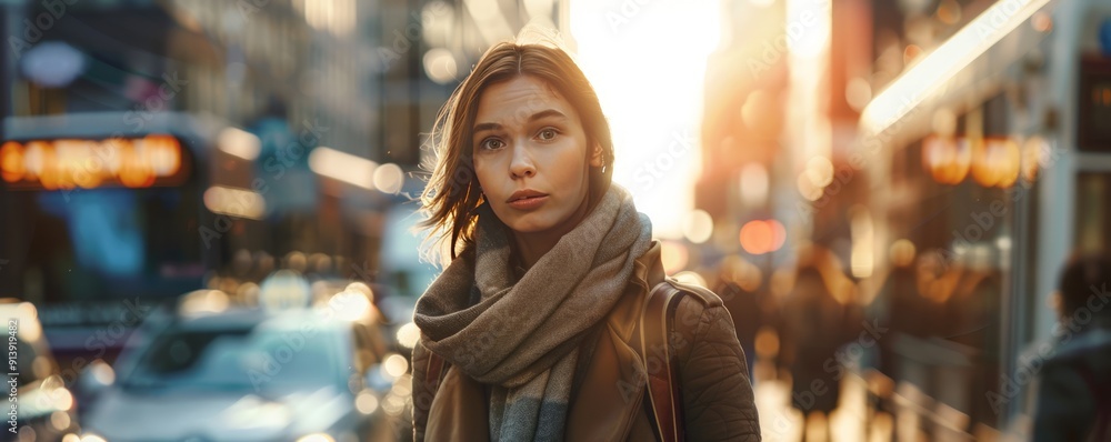 Stylish woman walking in a bustling city, 4K hyperrealistic photo Stylish woman walking in a bustling city, 4K hyperrealistic photo