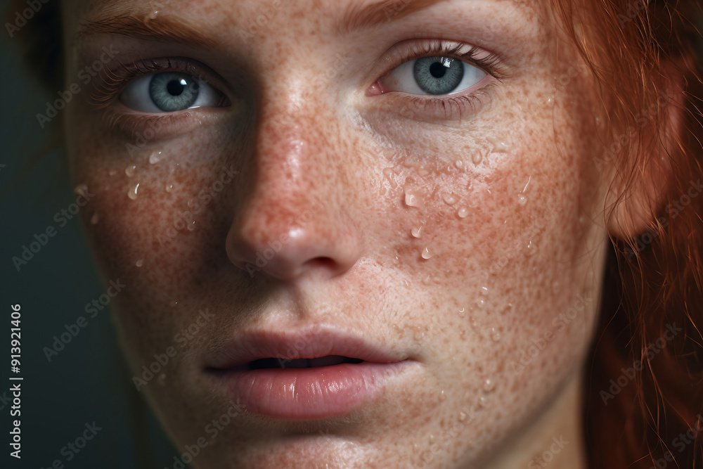 Close up portrait concept of a skin problem face imperfections pigmentation generative AI Close up portrait concept of a skin problem face imperfections pigmentation generative AI