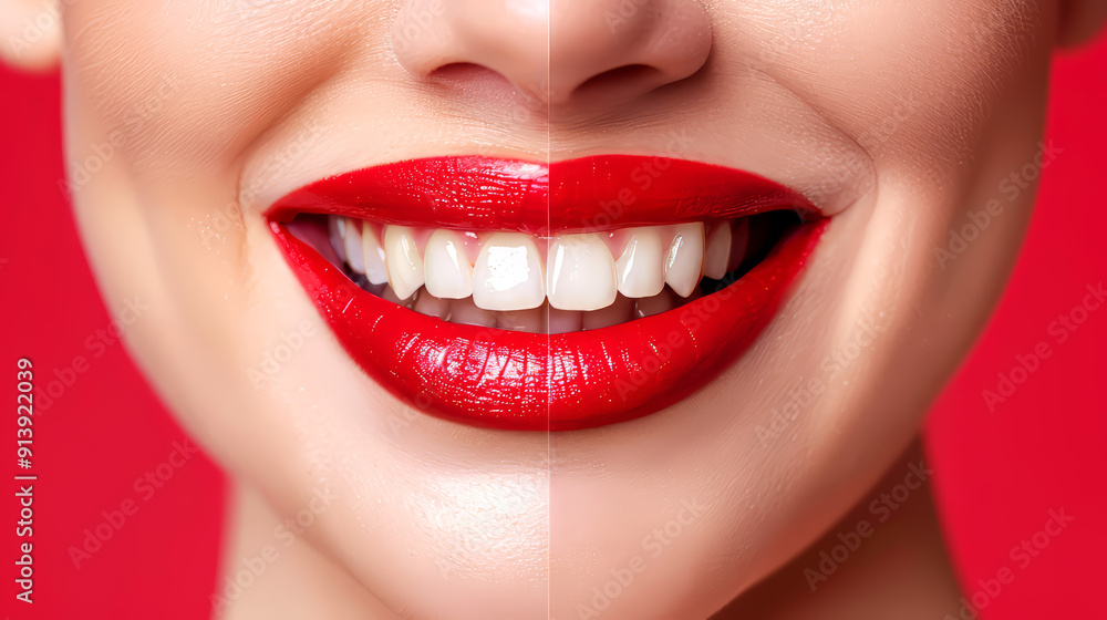 Beautiful female smiles with healthy teeth. Close-up of beautiful female lips. Beautiful female smiles with healthy teeth. Close-up of beautiful female lips.