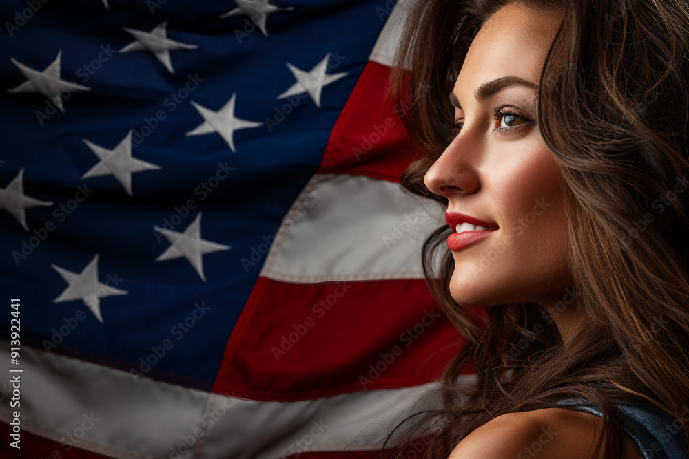 Happy american people citizens celebration national flag day, Generative AI photo image over usa stripes stars Happy american people citizens celebration national flag day, Generative AI photo image over usa stripes stars