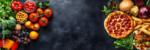 Wallpaper Mural Vibrant arrangement of fresh vegetables and delicious pizza, perfect for culinary inspirations and food photography. Torontodigital.ca