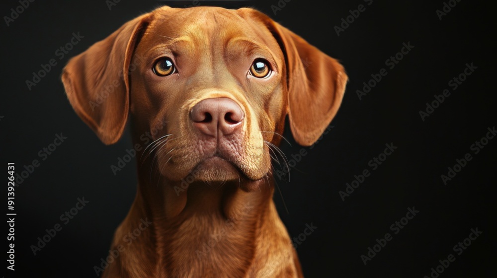 A brown dog with a black nose and brown eyes A brown dog with a black nose and brown eyes
