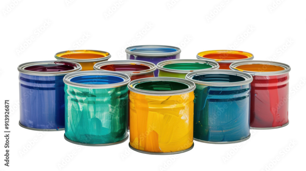Paint cans on transparent background Paint cans on transparent background