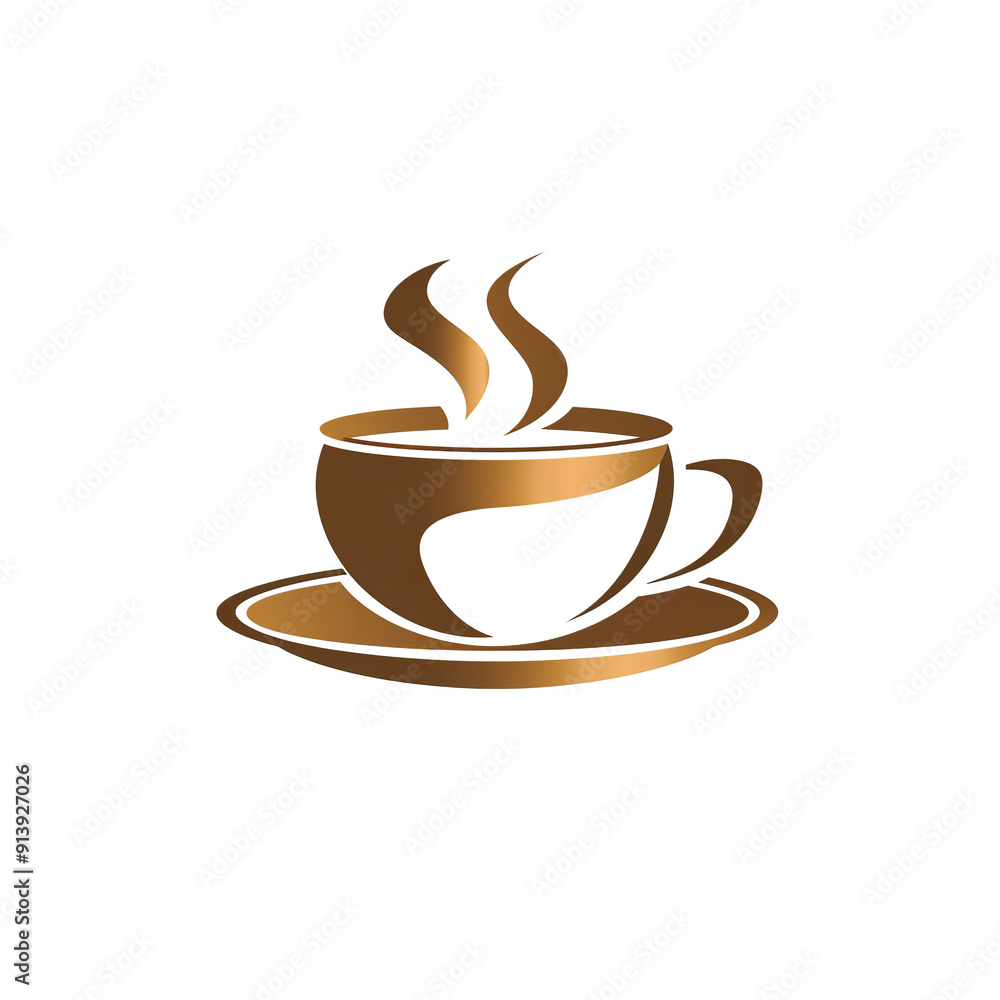 A Brown Coffee Cup with Steam on a Saucer, generative ai image A Brown Coffee Cup with Steam on a Saucer, generative ai image