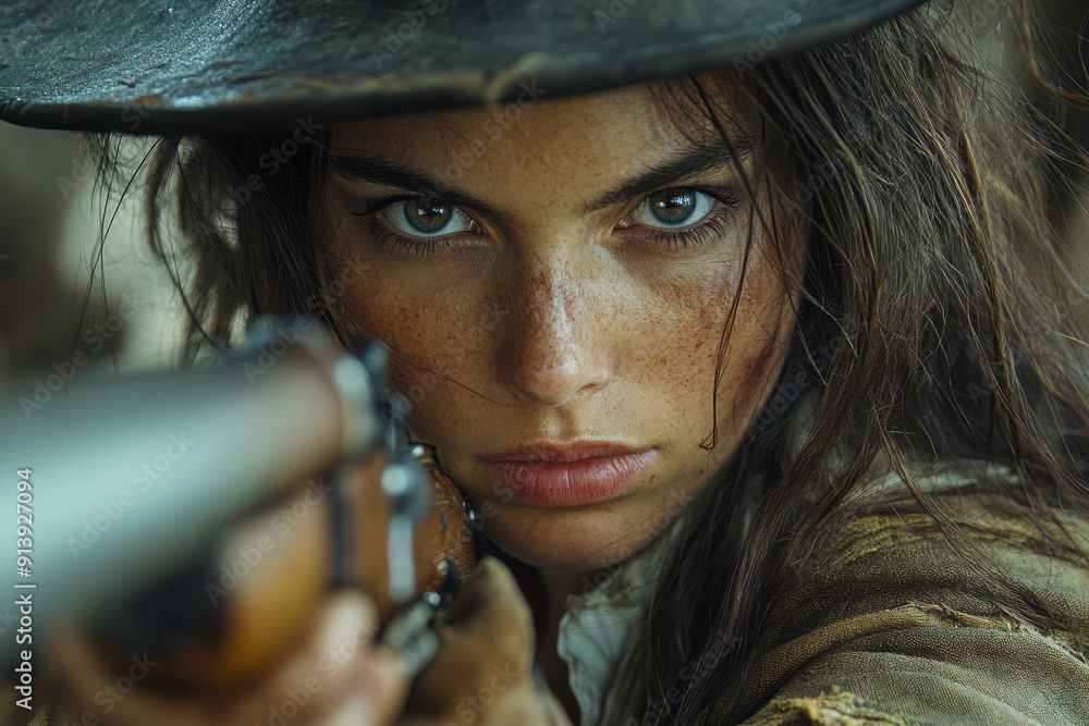 Clean and modern depiction of a musketeer ready for battle, with a focused expression and poised stance, Clean and modern depiction of a musketeer ready for battle, with a focused expression and poised stance,