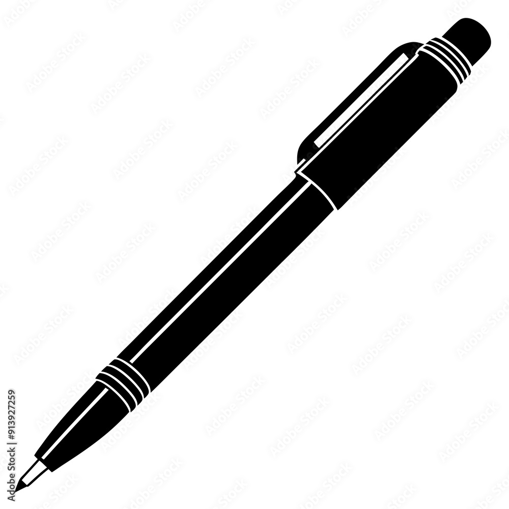 Pen icon silhouette vector illustration Pen icon silhouette vector illustration