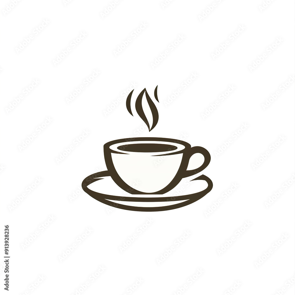 A steaming cup of coffee on a saucer, generative ai image A steaming cup of coffee on a saucer, generative ai image