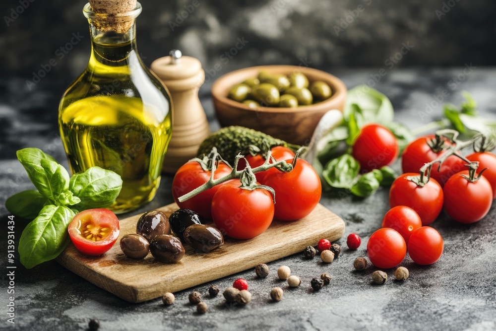 Healthy food for balanced flexitarian mediterranean diet concept, ai Healthy food for balanced flexitarian mediterranean diet concept, ai