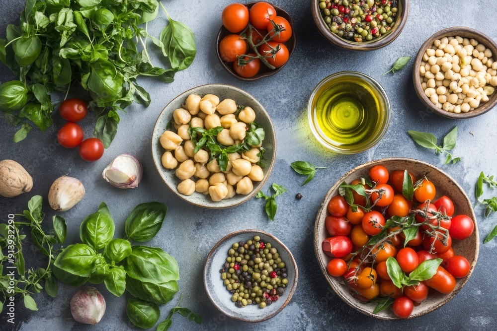 Healthy food background, copy space for text , ai Healthy food background, copy space for text , ai
