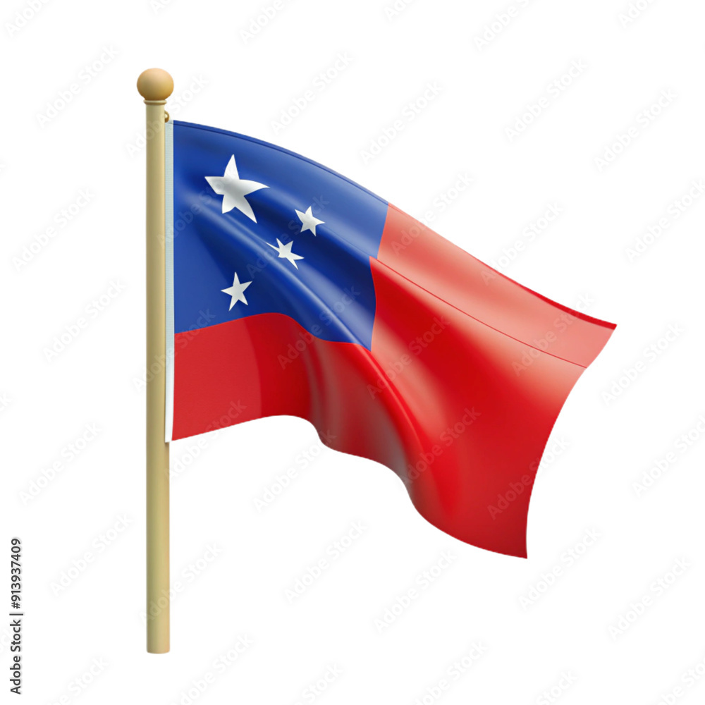 Samoa Flag 3d cartoon style illustration Samoa Flag 3d cartoon style illustration