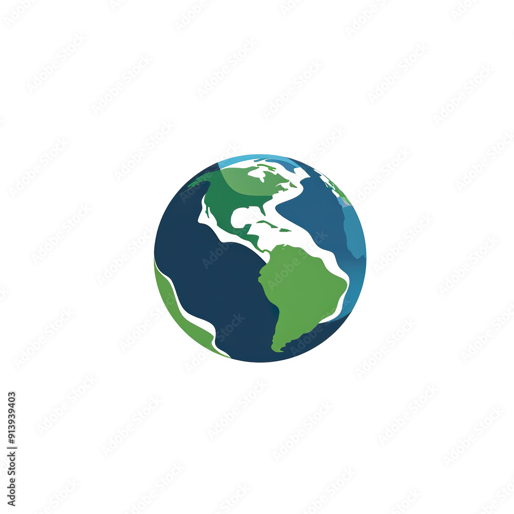 A stylized illustration of Earth with North and South America prominent, generative ai image A stylized illustration of Earth with North and South America prominent, generative ai image