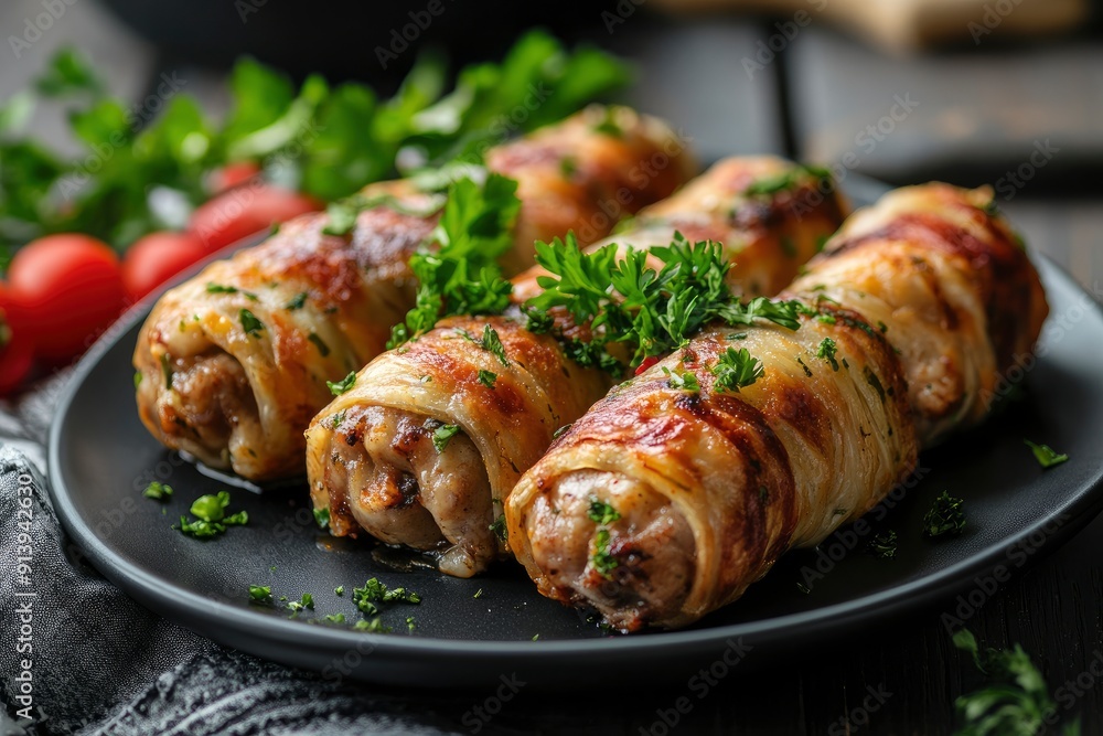 tasty traditional german roulades on plate, ai tasty traditional german roulades on plate, ai