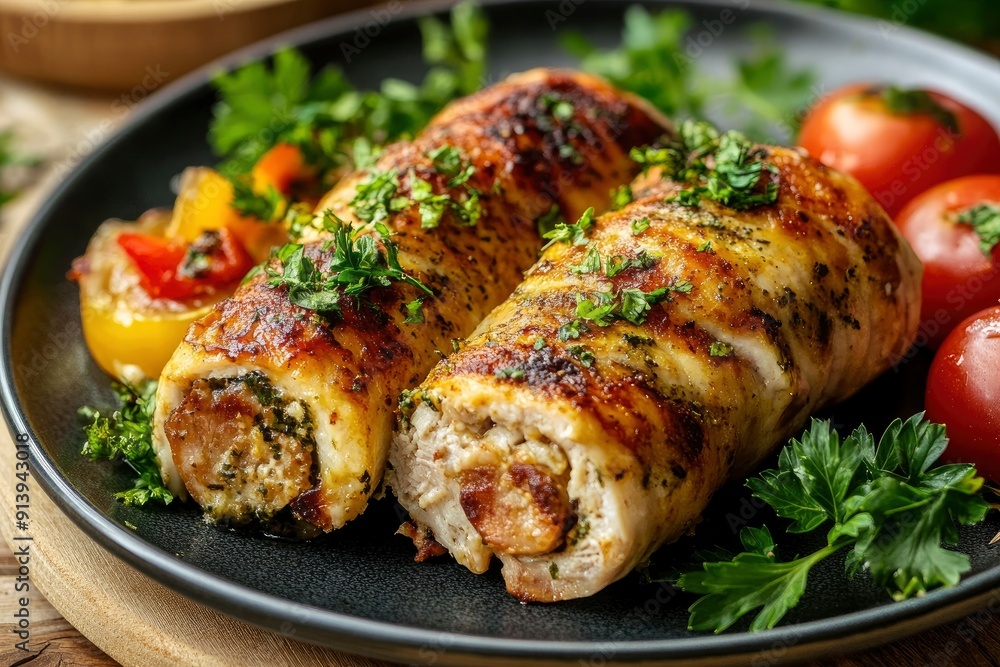 tasty traditional german roulades on plate, ai tasty traditional german roulades on plate, ai