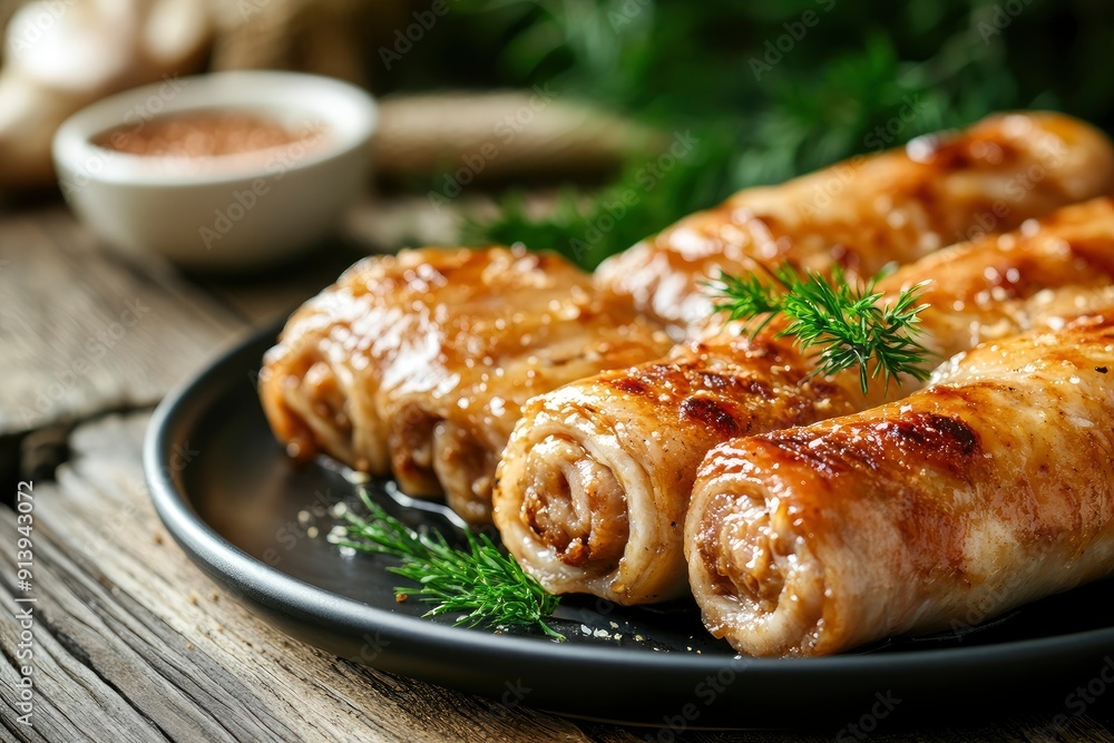 tasty traditional german roulades on plate, ai tasty traditional german roulades on plate, ai