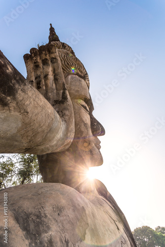 Giant reclining Buddha statue, Vientiane, Laos photo