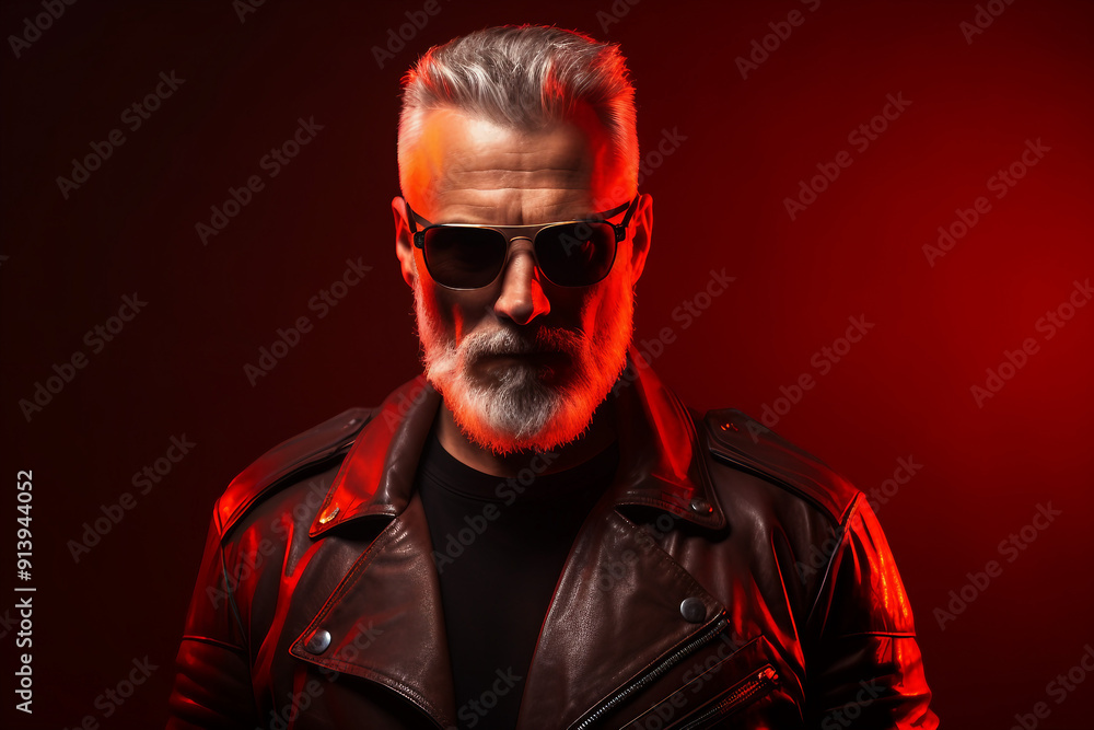 Obraz premium Brutal metal music lover rocker band member diversity age, cool punk style, Generative AI photo