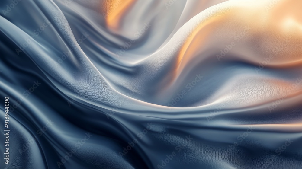 Fototapeta premium Luxurious, flowing cloth creating an elegant, soft background with smooth, gentle folds.