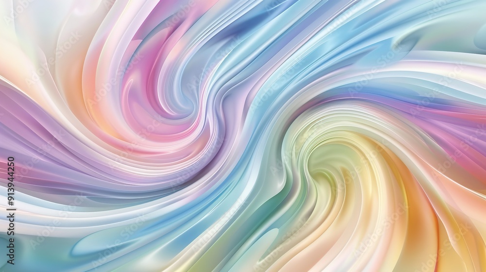 Obraz premium Soft Pastel Waves in Harmonious Silken Swirls