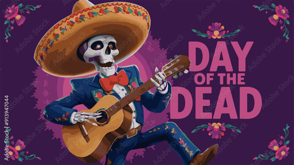 Dia Du Muertos- day of dead modern abstract poster Dia Du Muertos- day of dead modern abstract poster