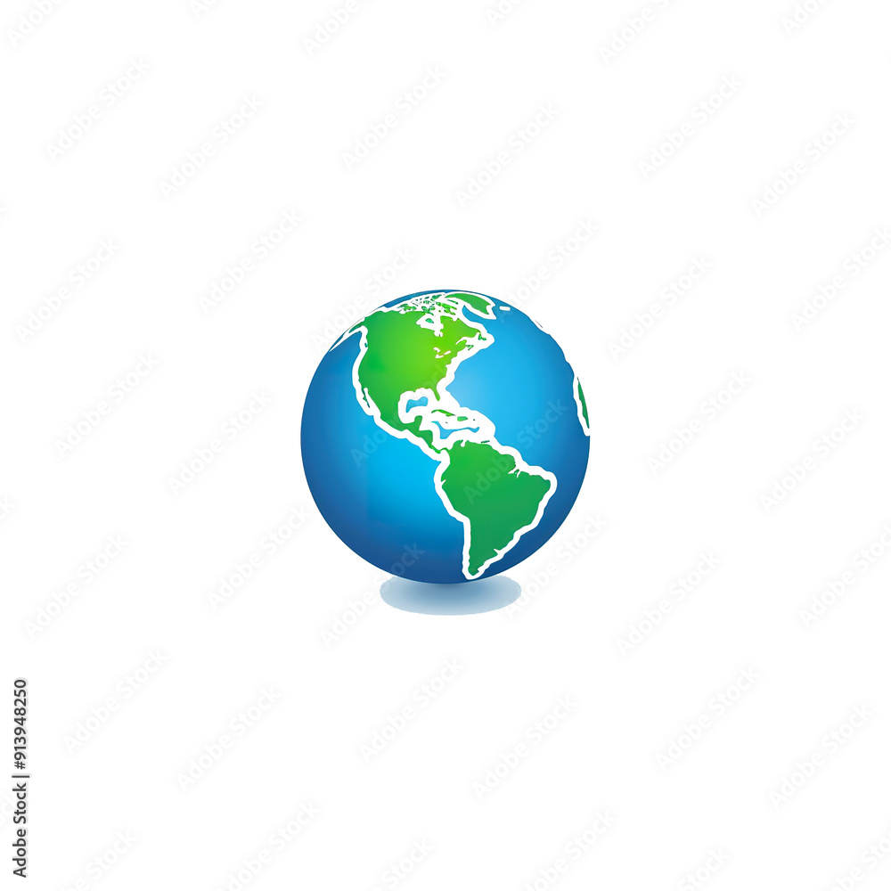 A 3D Globe Illustration with North and South America Visible, generative ai image A 3D Globe Illustration with North and South America Visible, generative ai image