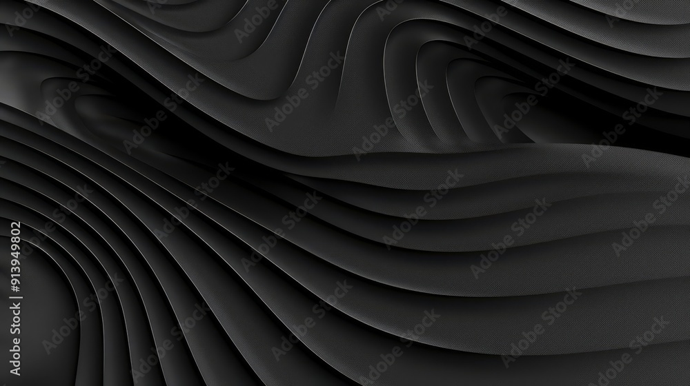 Obraz premium Abstract black and white wavy background. Modern design.