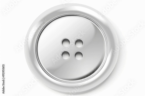 A solitary button sits on a clean white background, free from any signs of wear or neglect. The button's simplicity is accentuated by the empty space around it.