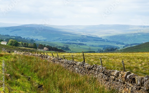 Farms over North Pennines, Cumbria, Durham, Northumberland, North Yorkshire, England photo