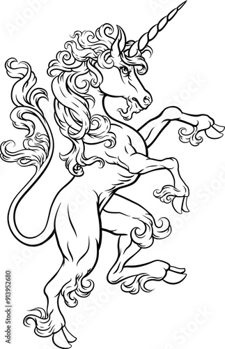 Wallpaper Mural Unicorn Horse Crest Rampant Heraldic Coat of Arms Torontodigital.ca