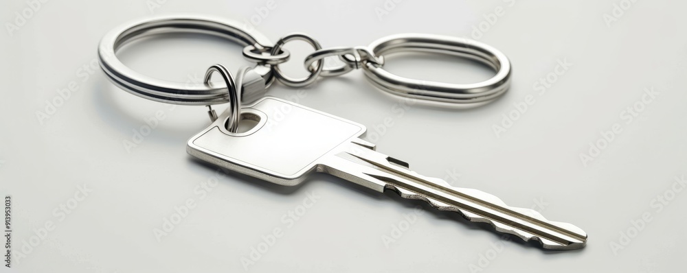 Isolated white keychain on white background, 4K hyperrealistic photo Isolated white keychain on white background, 4K hyperrealistic photo
