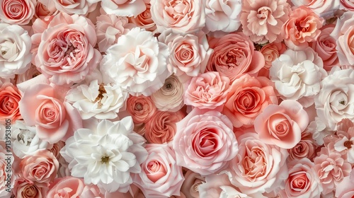 Romantic rose fabric pattern with soft and warm colors