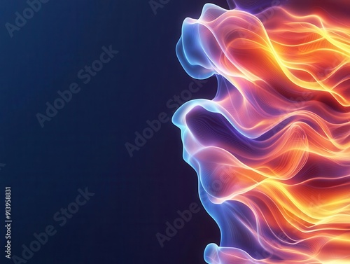 Electricity flow, holographic charge distribution, futuristic conductors visualization