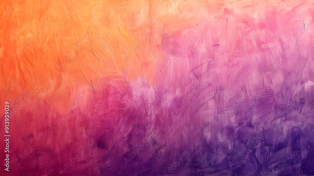 Fototapeta premium Tranquil Sunset Hues: A Blend of Orange and Violet in Dreamy Oil Pastel Texture