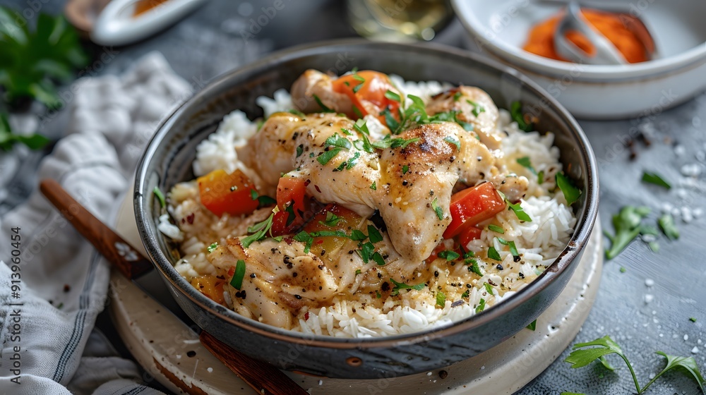 Chicken fricassee with rice Chicken fricassee with rice
