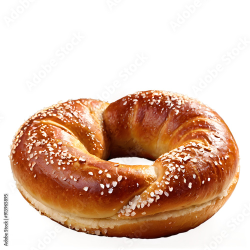 A Classic Soft Pretzel with a Crispy Crust and Salt