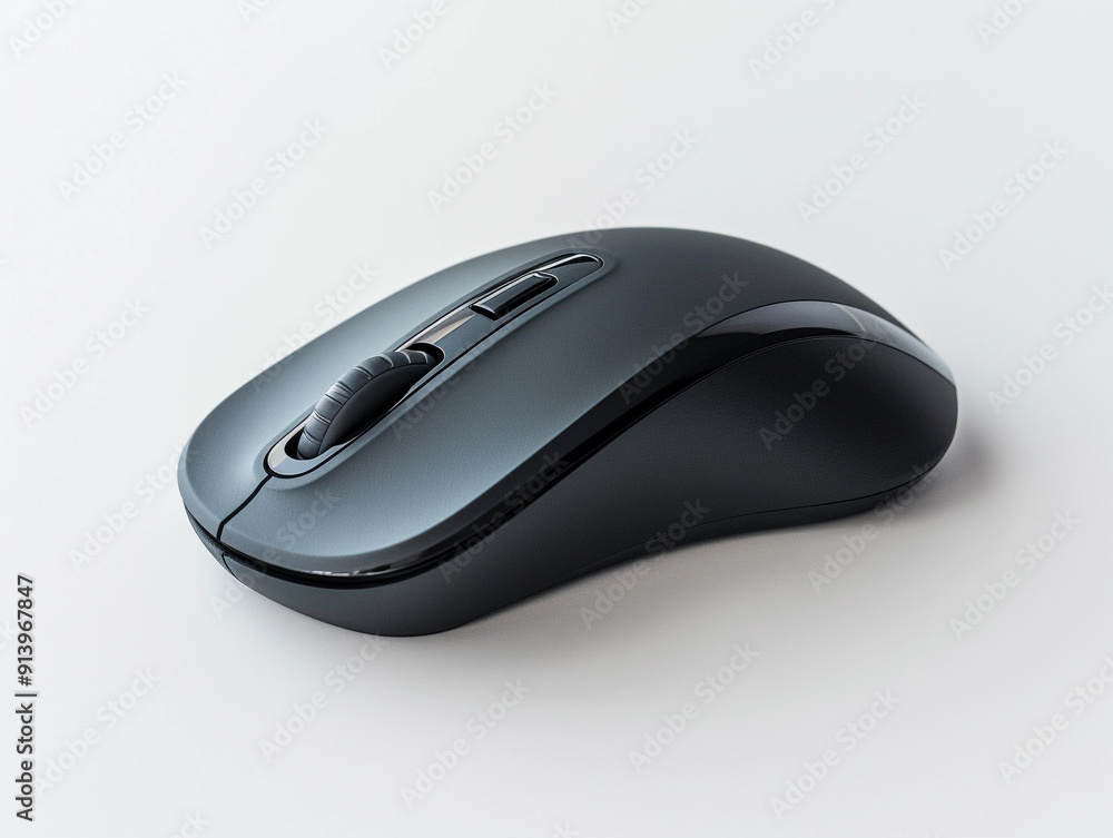 Sleek Modern Computer Mouse Positioned on a Light Background for Office Use in the Morning Sleek Modern Computer Mouse Positioned on a Light Background for Office Use in the Morning