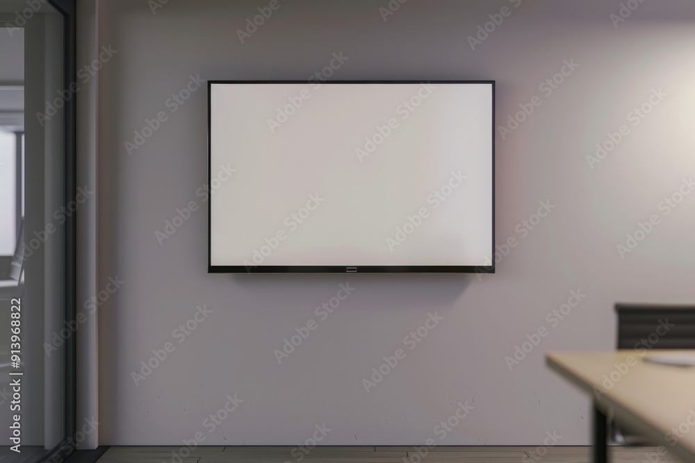 Blank Screen TV in a Modern Office