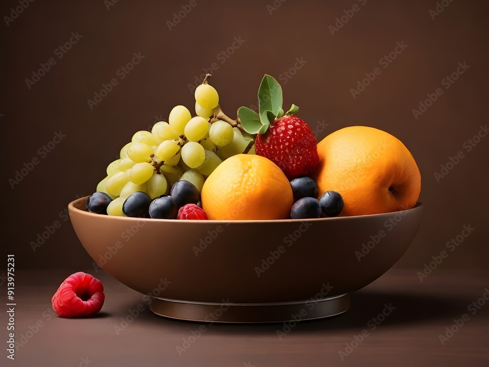 Fruit Plate on a Modern Minimalistic Background. Elegant, food-themed illustration perfect for diverse projects, from culinary marketing to home decor Fruit Plate on a Modern Minimalistic Background. Elegant, food-themed illustration perfect for diverse projects, from culinary marketing to home decor