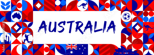 Australia Day. January 26. Flag of Australia. Banner