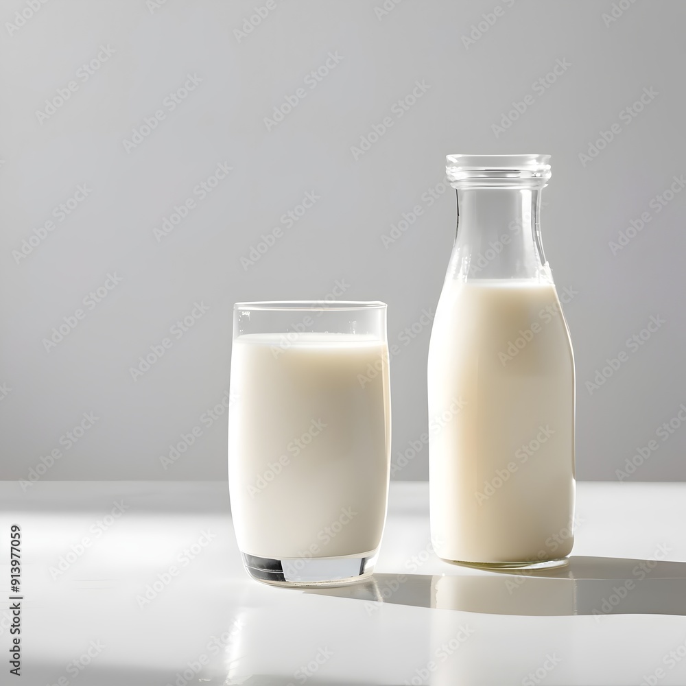 Milk on a Modern Minimalistic Background. Elegant, beverage-themed illustration perfect for diverse projects, from culinary marketing to home decor Milk on a Modern Minimalistic Background. Elegant, beverage-themed illustration perfect for diverse projects, from culinary marketing to home decor
